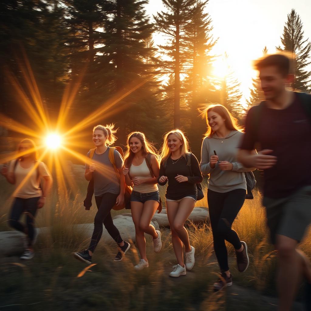 Friends hiking together